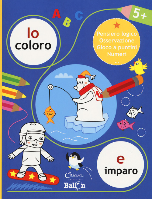 Io coloro e imparo 5+. Pensiero logico. Osservazione. Gioco a puntini. Numeri