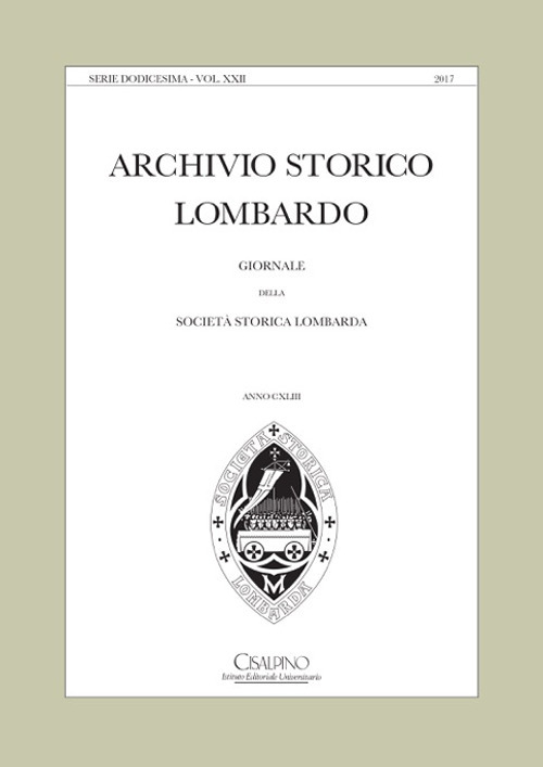 Archivio storico lombardo. Giornale della Società storica lombarda
