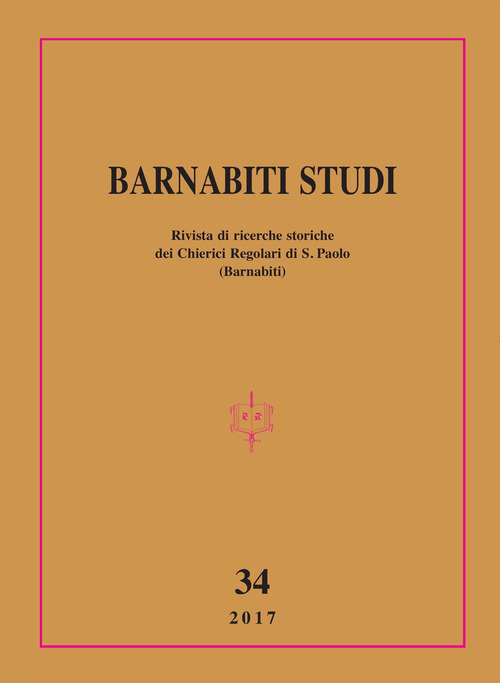 Barnabiti studi. Rivista di ricerche storiche dei Chierici Regolari di S. Paolo