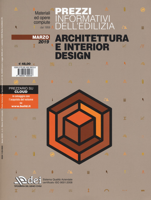 Prezzi informativi dell'edilizia. Architettura e interior design. Marzo 2019