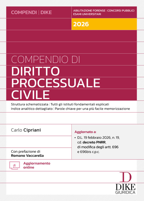 Compendio di diritto processuale civile 2026