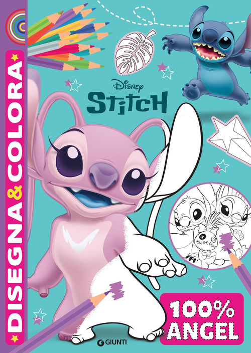 100% Angel. Stitch. Disegna & colora