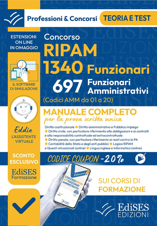Concorsi RIPAM 2026. 1340 funzionari, 697 amministrativi. Manuale completo per la prova scritta unica