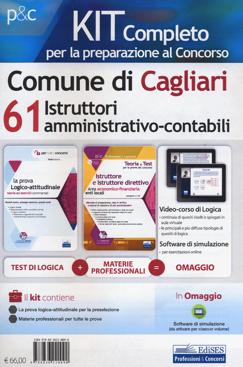 Kit completo per la preparazione al concorso Comune di Cagliari. 61 istruttori amministrativo-contabili