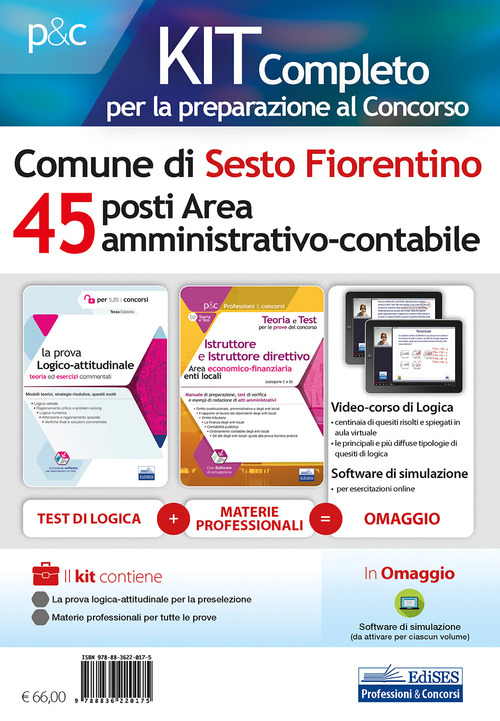 Kit completo per la preparazione al concorso Comune Sesto Fiorentino. 45 posti area amministrativo-contabile