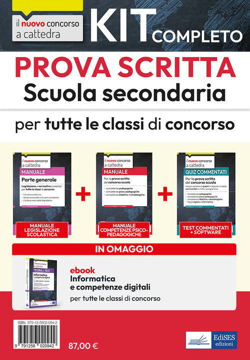Kit completo prova scritta scuola secondaria. Teoria e test per la prova scritta