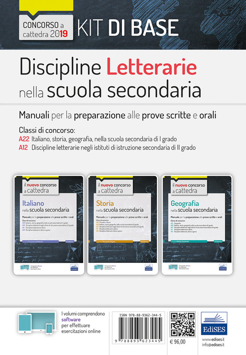 Discipline letterarie nella scuola secondaria. Manuali per la preparazione alle prove scritte e orali. Classi di concorso A22, A12. Kit di base