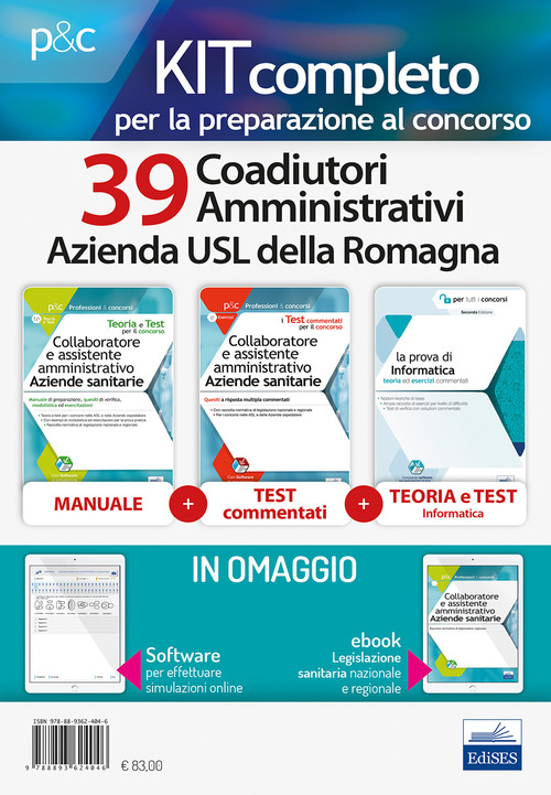 Kit concorso 39 Coadiutori Amministrativi Azienda USL Romagna. Manuali di teoria ed esercizi commentati per la preparazione completa