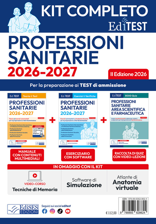 EdiTest. Kit test professioni sanitarie completo. 2&ordf; edizione 2026