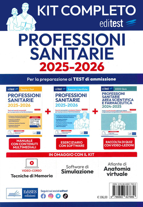 EdiTEST. Professioni sanitarie. Teoria & test. Teoria ed esercizi commentati per la preparazione ai test di ammissione