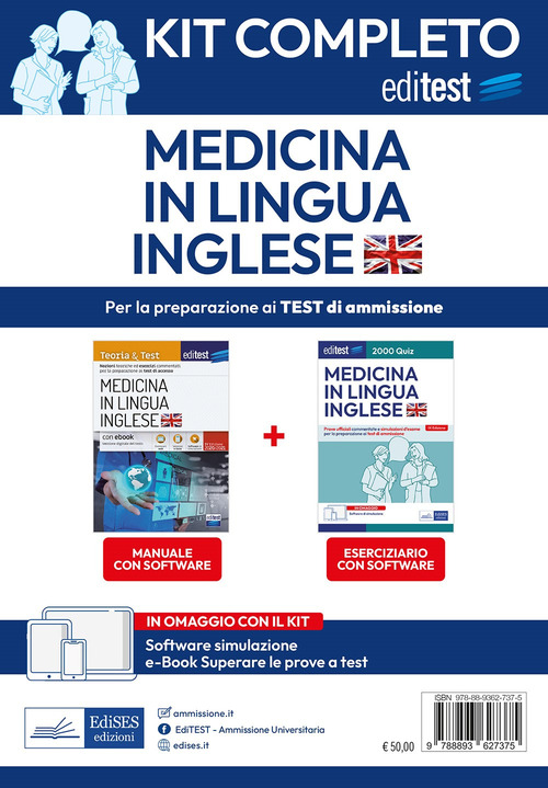 Kit completo EdiTEST Medicina in lingua inglese