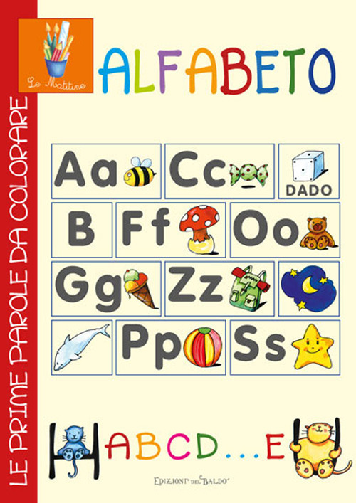 Alfabeto abcd... e. Le prime parole da colorare