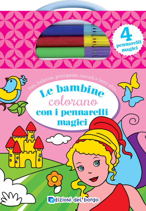 Le bambine colorano con i pennarelli magici
