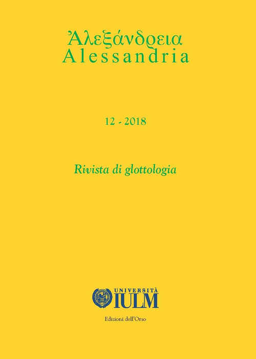 Alessandria. Rivista di glottologia