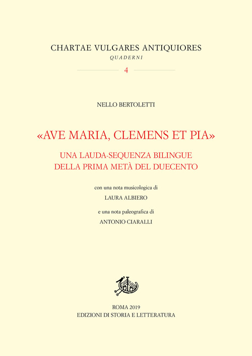 «Ave Maria, clemens et pia». Una lauda-sequenza bilingue della prima metà del Duecento