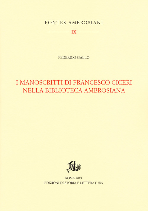 I manoscritti di Francesco Ciceri nella Biblioteca Ambrosiana
