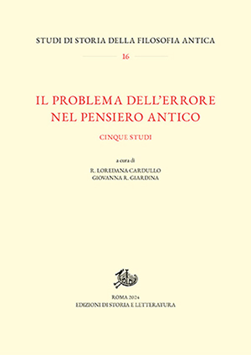 Il problema dell'errore nel pensiero antico. Cinque studi