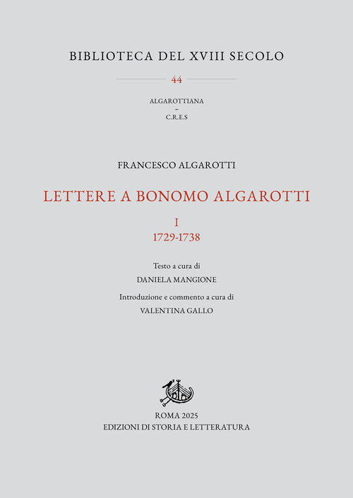 Lettere a Bonomo Algarotti