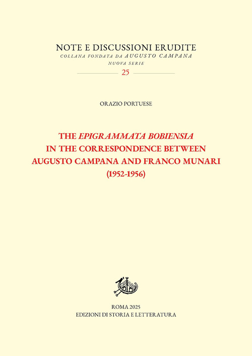 The Epigrammata Bobiensia in the correspondence between Augusto Campana and Franco Munari (1952-1956)