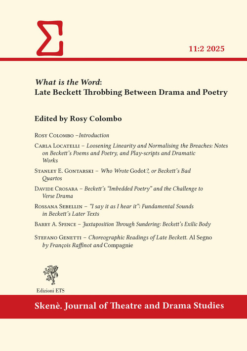 What is the word: late Beckett throbbing between drama and poetry