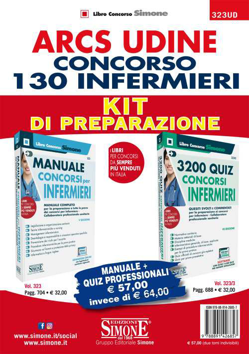 ARCS Udine. Concorso 130 infermieri. Kit di preparazione. Manuale + quiz professionali