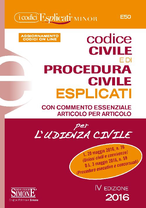 Codice civile e di procedura civile esplicati. Ediz. minor