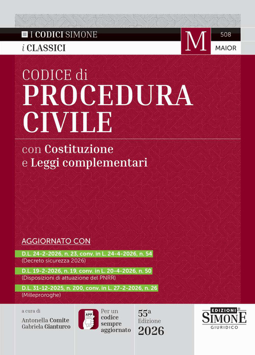 Codice di procedura civile con Costituzione e leggi complementari