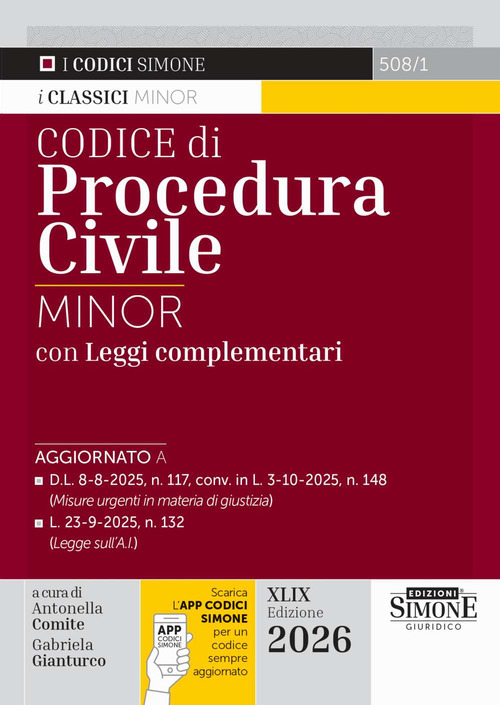 Codice di procedura civile. Ediz. minor