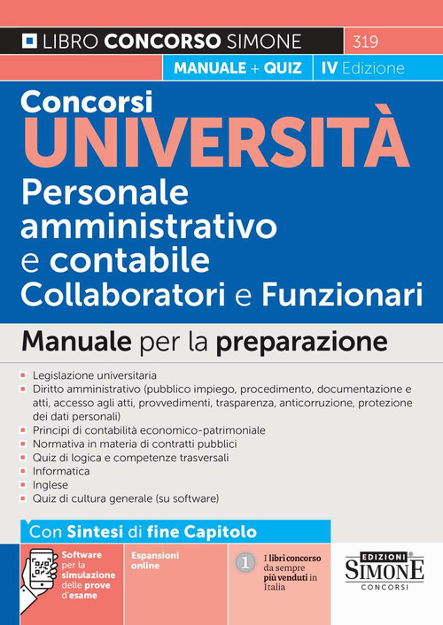 Concorsi Universit&agrave;. Personale amministrativo e contabile. Collaboratori e funzionari. Manuale per la preparazione