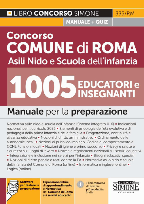 Concorso Comune di Roma Nidi e scuola dell'infanzia. 1005 educatori e insegnanti. Manuale per la preparazione