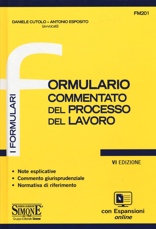 Formulario commentato del processo del lavoro