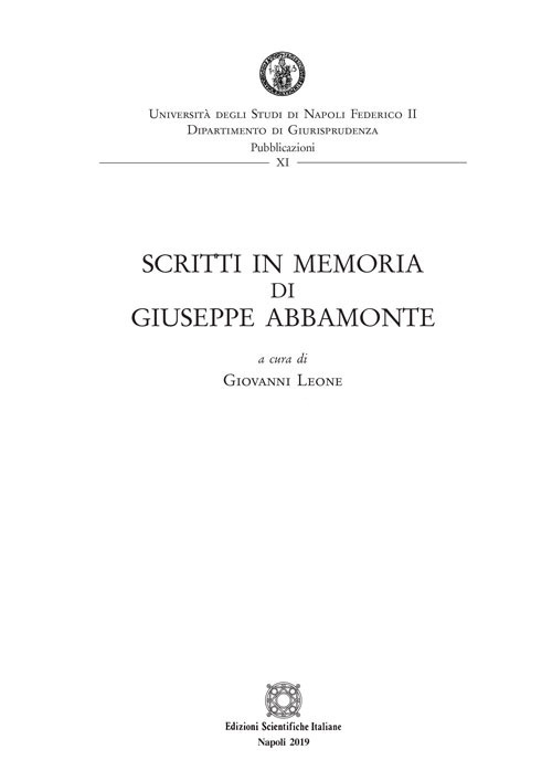 Scritti in memoria di Giuseppe Abbamonte