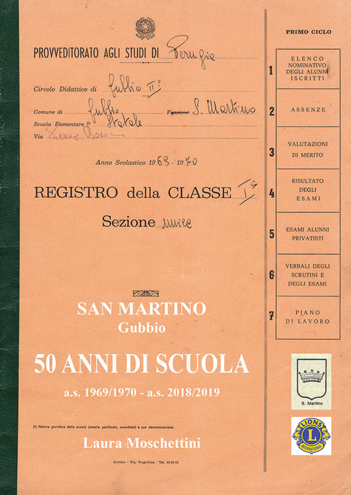 San Martino, Gubbio. 50 anni di scuola a.s. 1969/1970-a.s. 2018/2019
