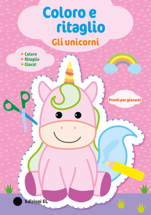 Gli unicorni. Coloro e ritaglio