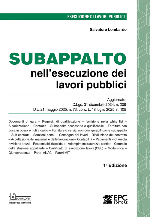 Subappalto nell'esecuzione dei lavori pubblici