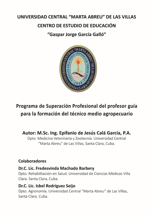 Programa de Superacion Profesional del profesor guia para la formacion del tecnico medio agropecuario