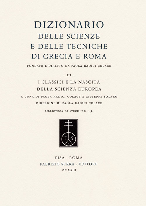 Dizionario delle scienze e delle tecniche di Grecia e Roma