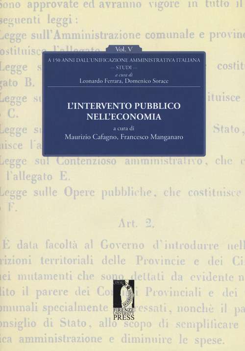 L'intervento pubblico nell'economia. A 150 anni dall'unificazione amministrativa italiana