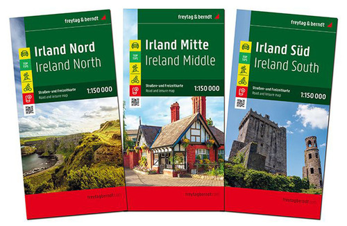 Irland, Straßen- und Freizeitkarten. Set 1:150.000