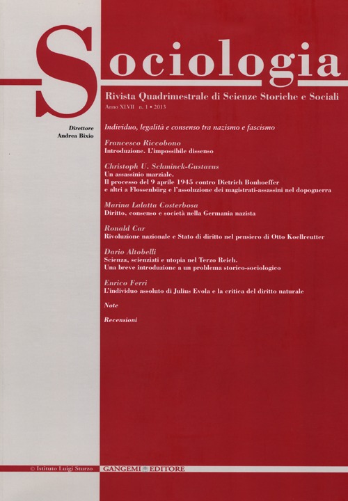 Sociologia. Rivista quadrimestrale di scienze storiche e sociali (2013)