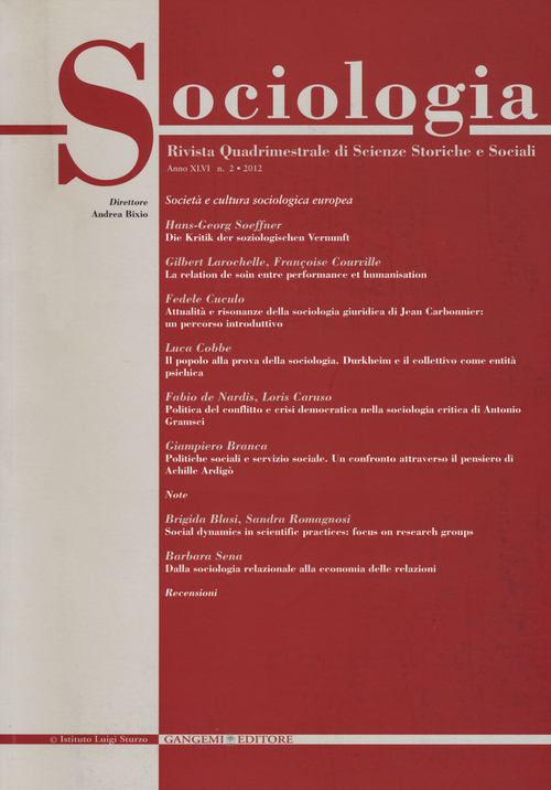 Sociologia. Rivista quadrimestrale di scienze storiche e sociali