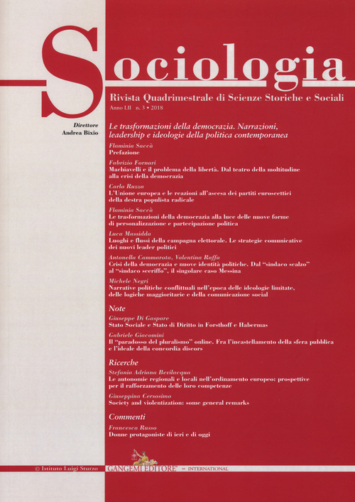 Sociologia. Rivista quadrimestrale di scienze storiche e sociali