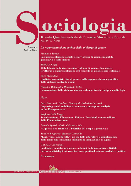 Sociologia. Rivista quadrimestrale di scienze storiche e sociali