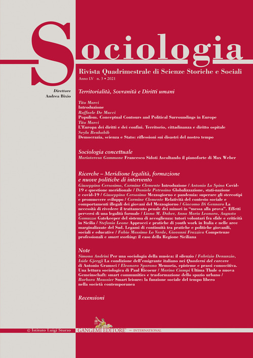 Sociologia. Rivista quadrimestrale di scienze storiche e sociali