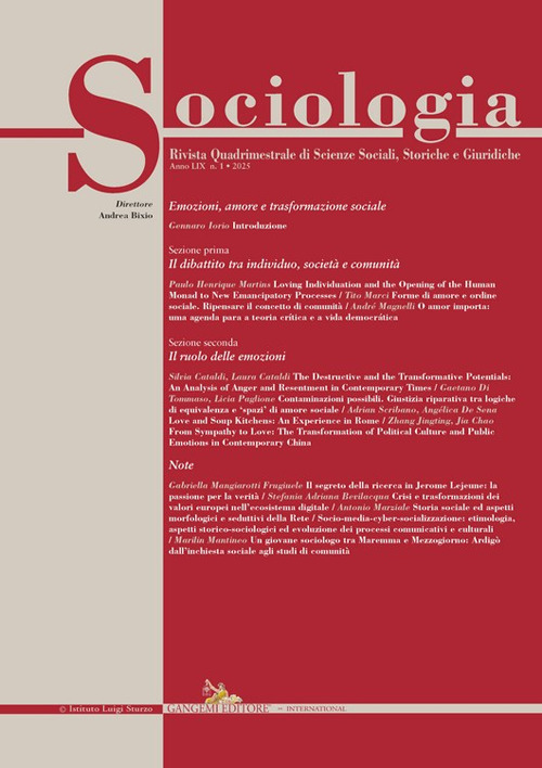 Sociologia. Rivista quadrimestrale di scienze storiche e sociali