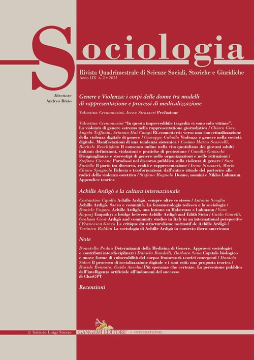 Sociologia. Rivista quadrimestrale di scienze storiche e sociali
