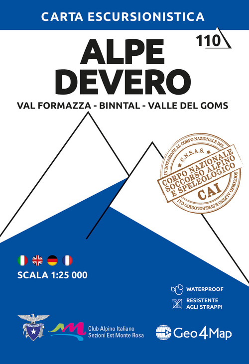 110 Alpe Devero. Val Formazza, Binntal, Valle del Goms. Carta escursionistica 1:25.000