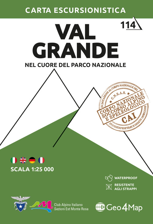 114 Val Grande. Nel cuore del Parco Nazionale. Carta escursionistica 1:25.000