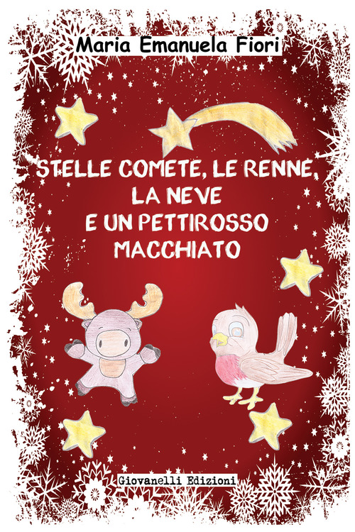 Stelle comete, le renne, la neve e un pettirosso macchiato