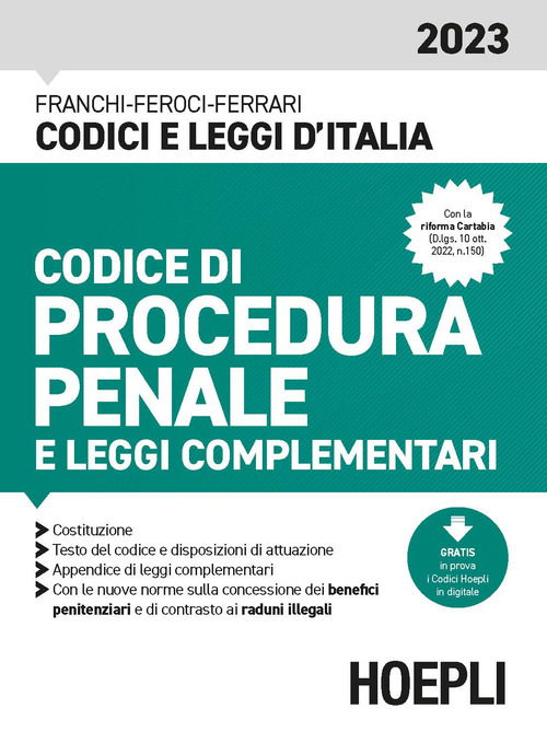 Codice di procedura penale e leggi complementari 2023